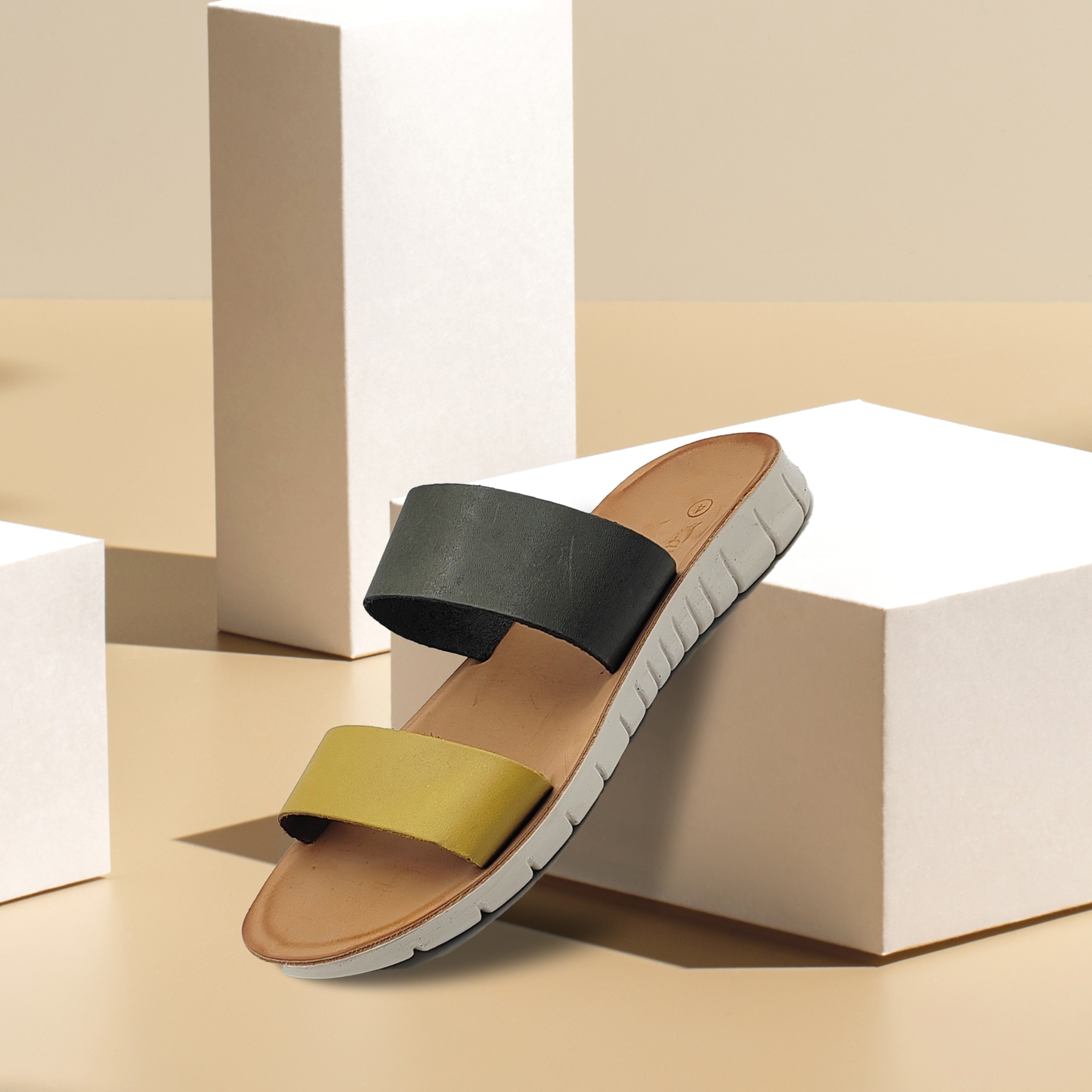 Ladies Genuine Leather Eva Double Strap Sandals