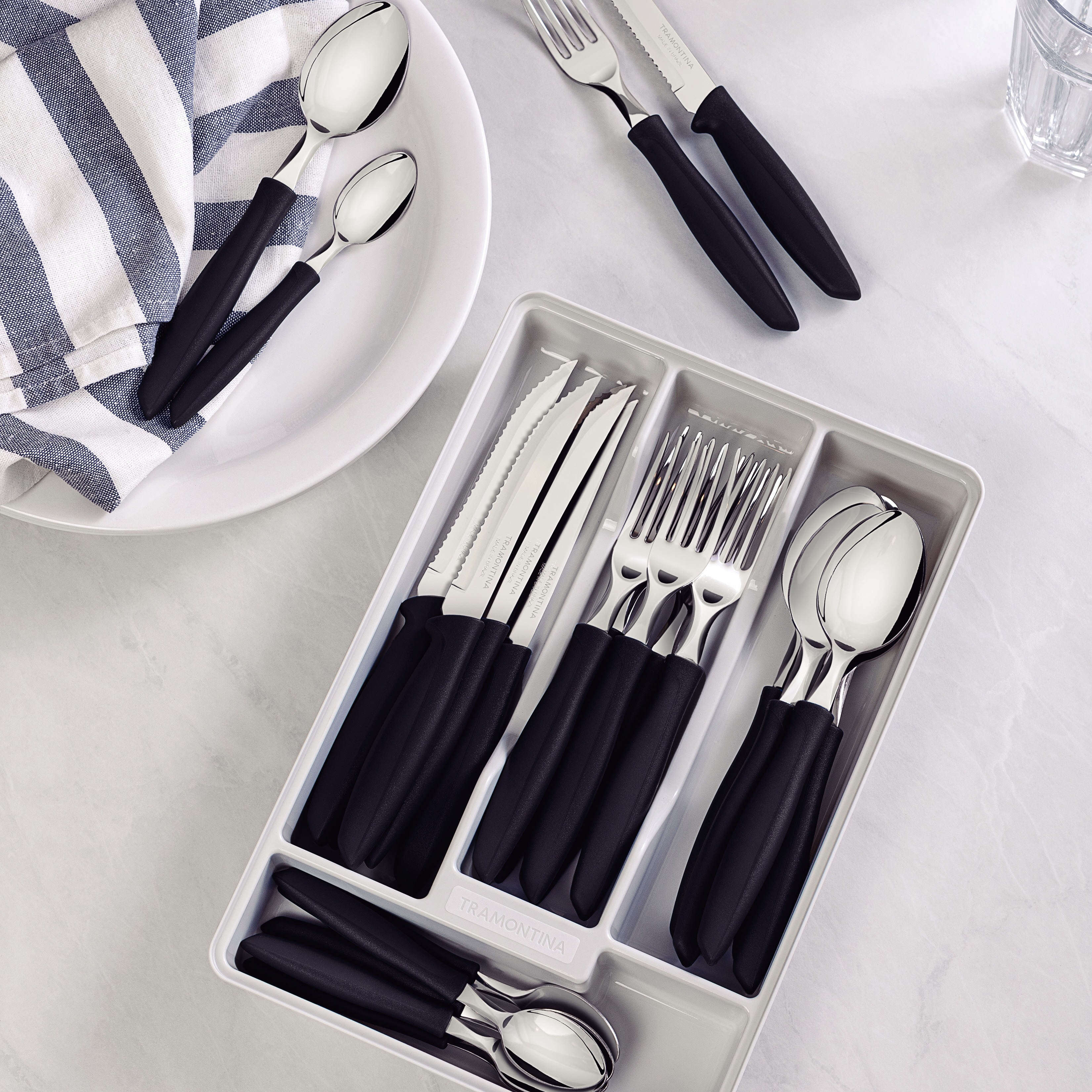 25-Piece Stainless Steel Tableware Set