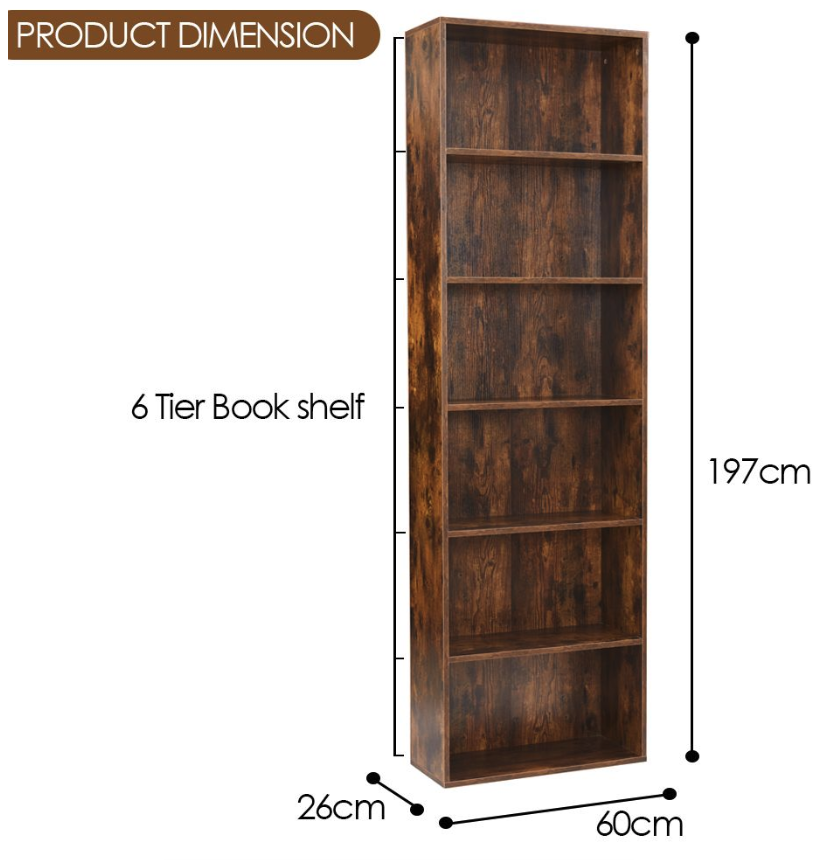 25% off on Anchor 6-Tier Freestanding Bookshelf | OneDayOnly