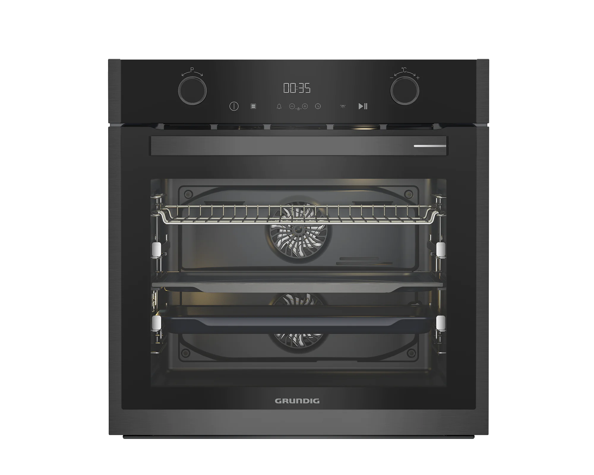 72L Compact Built-In Pyrolytic Oven with Divide and Cook (Model: GR7700)