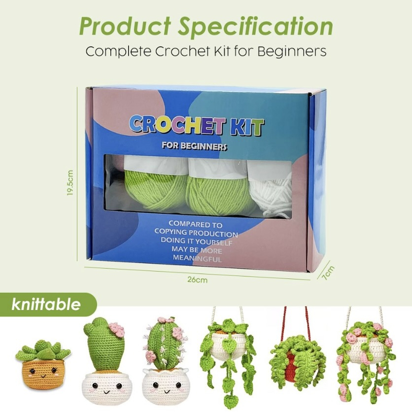 38% off on 31 or 40-Piece Mini Plants Crochet Kit | OneDayOnly