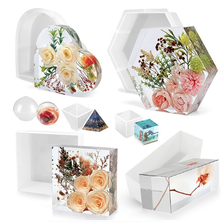 9-Piece Silicone Resin Epoxy Mold Set