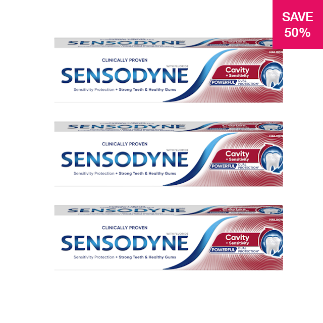 50% off on 3x 75ml Cavity and Sensitivity Toothpastes | OneDayOnly