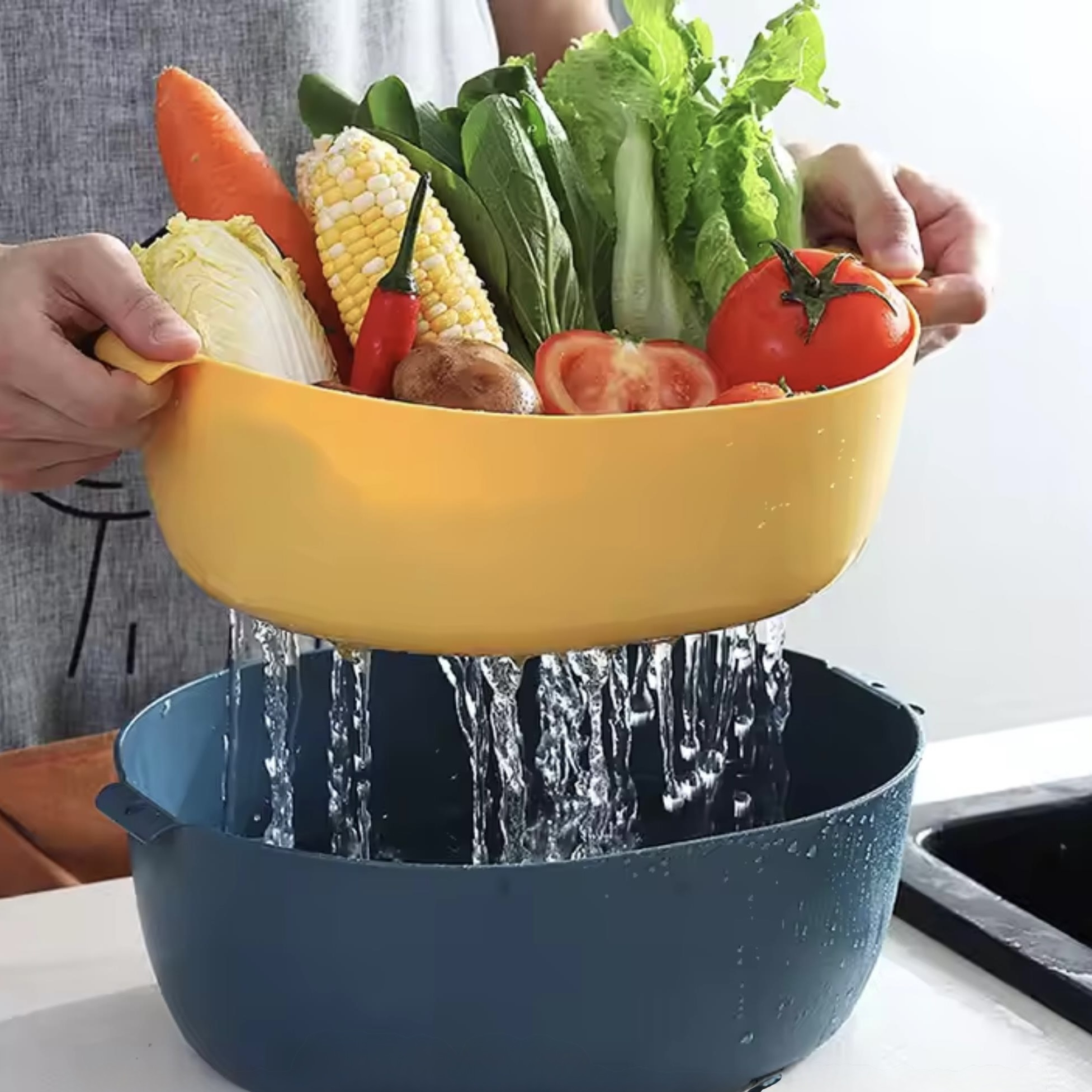 Double-Layer Draining Storage Basket