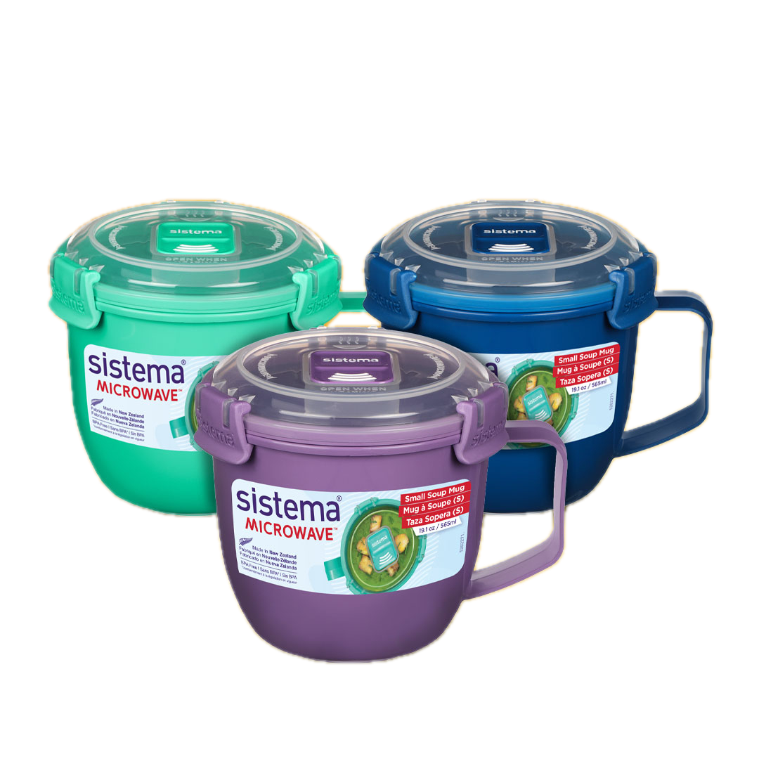 2x 565ml Microwave Soup Mugs