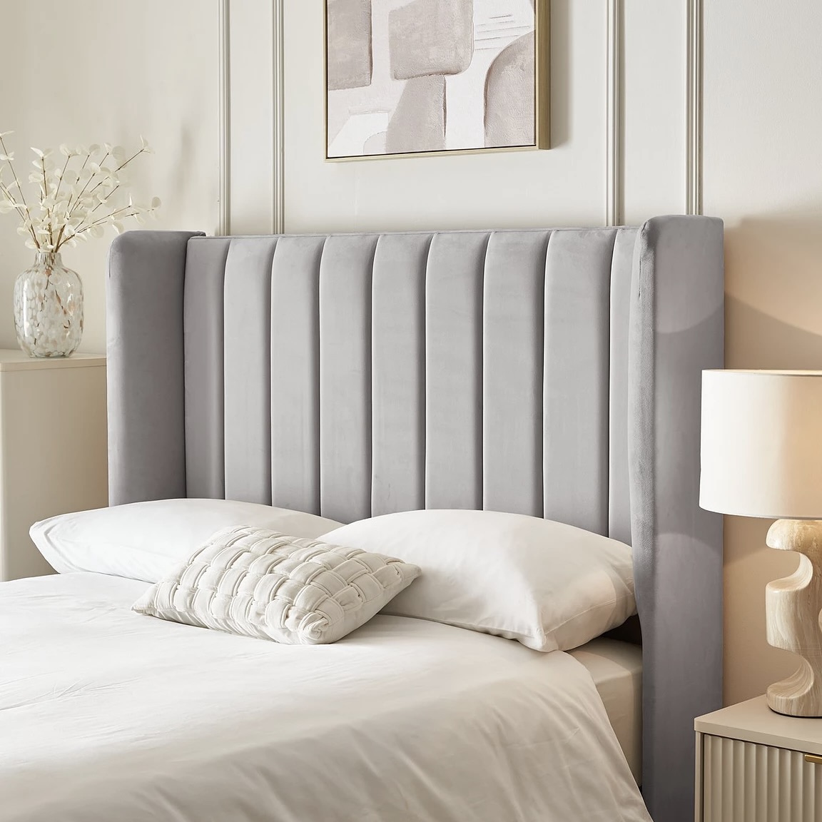 Camilla Velvet Paneled Tufted Headboard