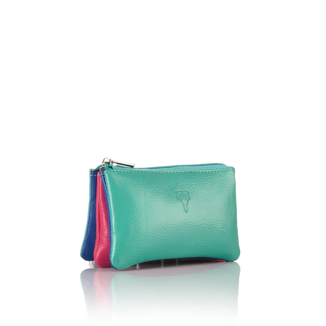 Genuine Leather Triple Compartment Coin Pouch