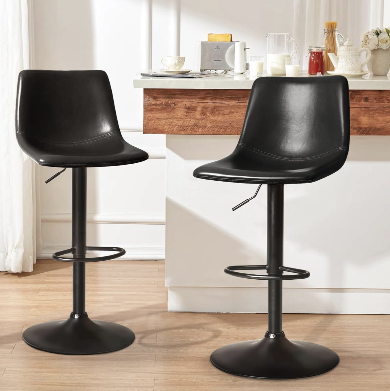 2x Contemporary Bar Stools
