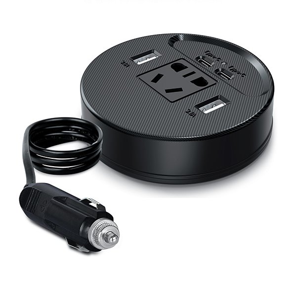 150W Car Inverter with AC, USB and Type-C Ports