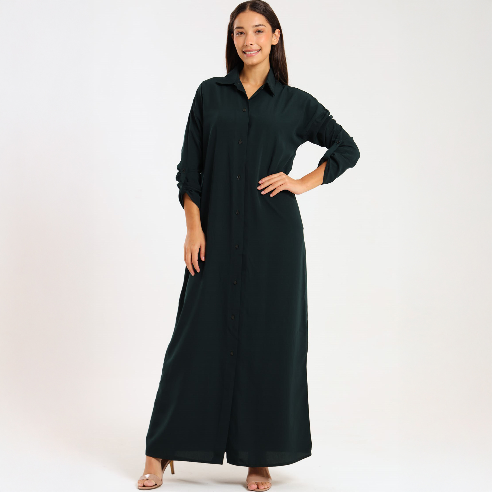 Ladies Madilyn Maxi Shirt Dress