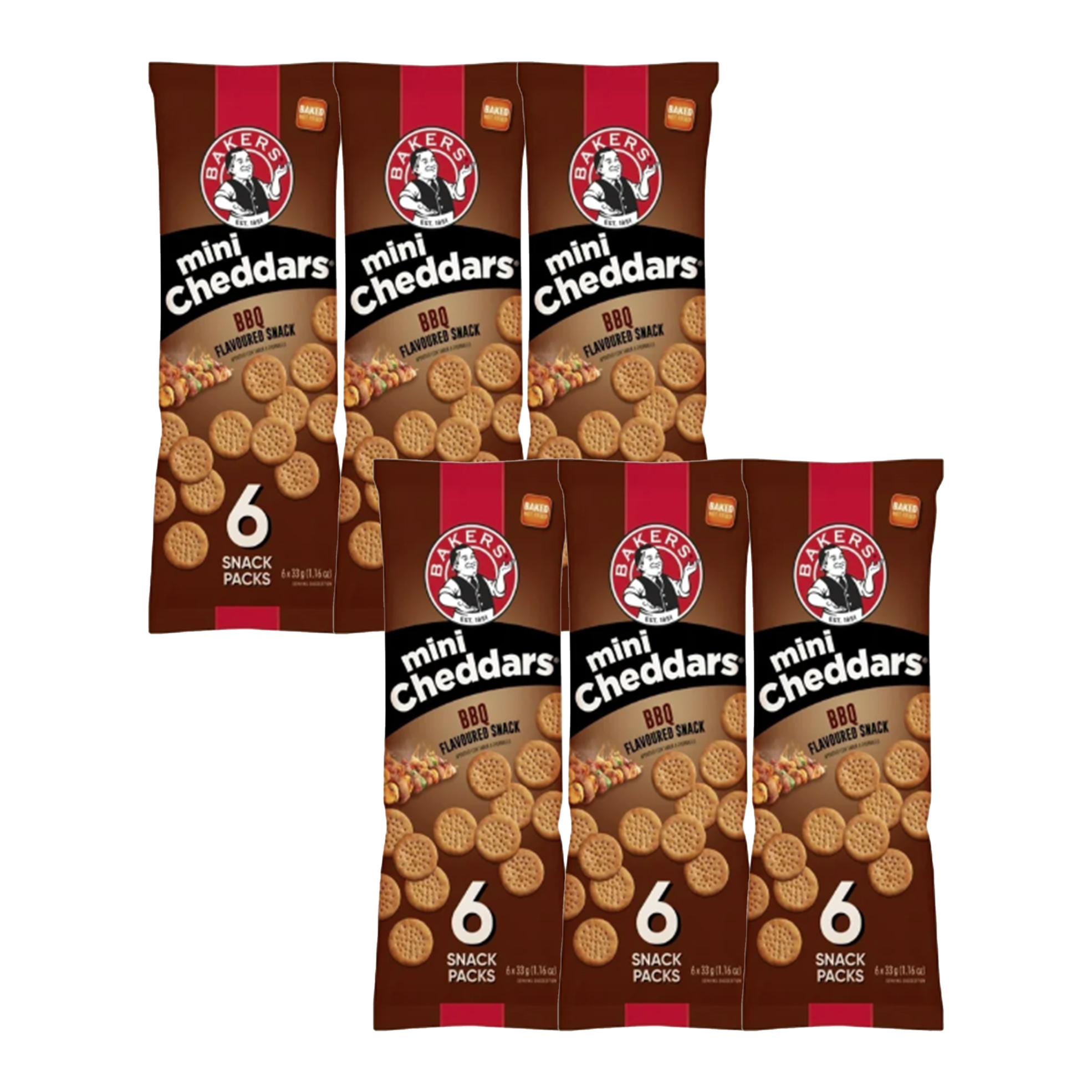 6x 6’s 33g Mini Cheddars Multipack Baked Snacks