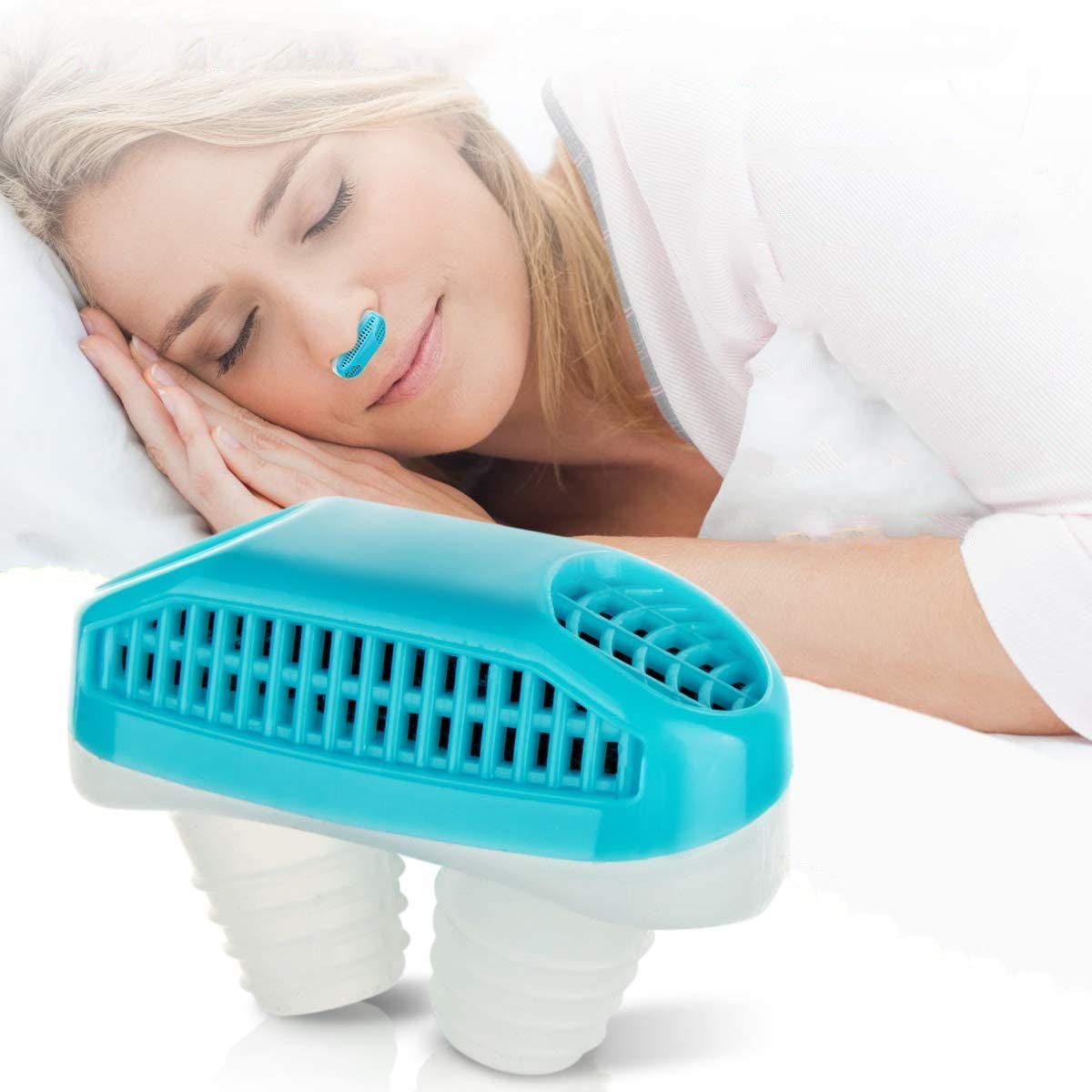 2-in-1 Anti-Snoring and Air Purifier Nose Clip
