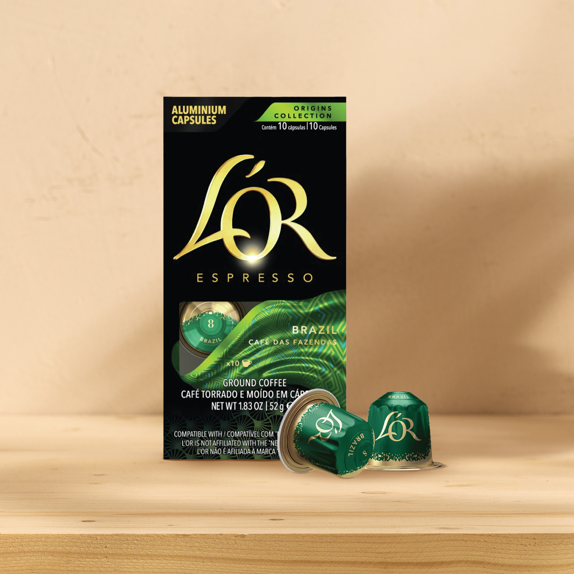 5x 10's Espresso Brazil Intensity 8 Aluminium Coffee Capsules