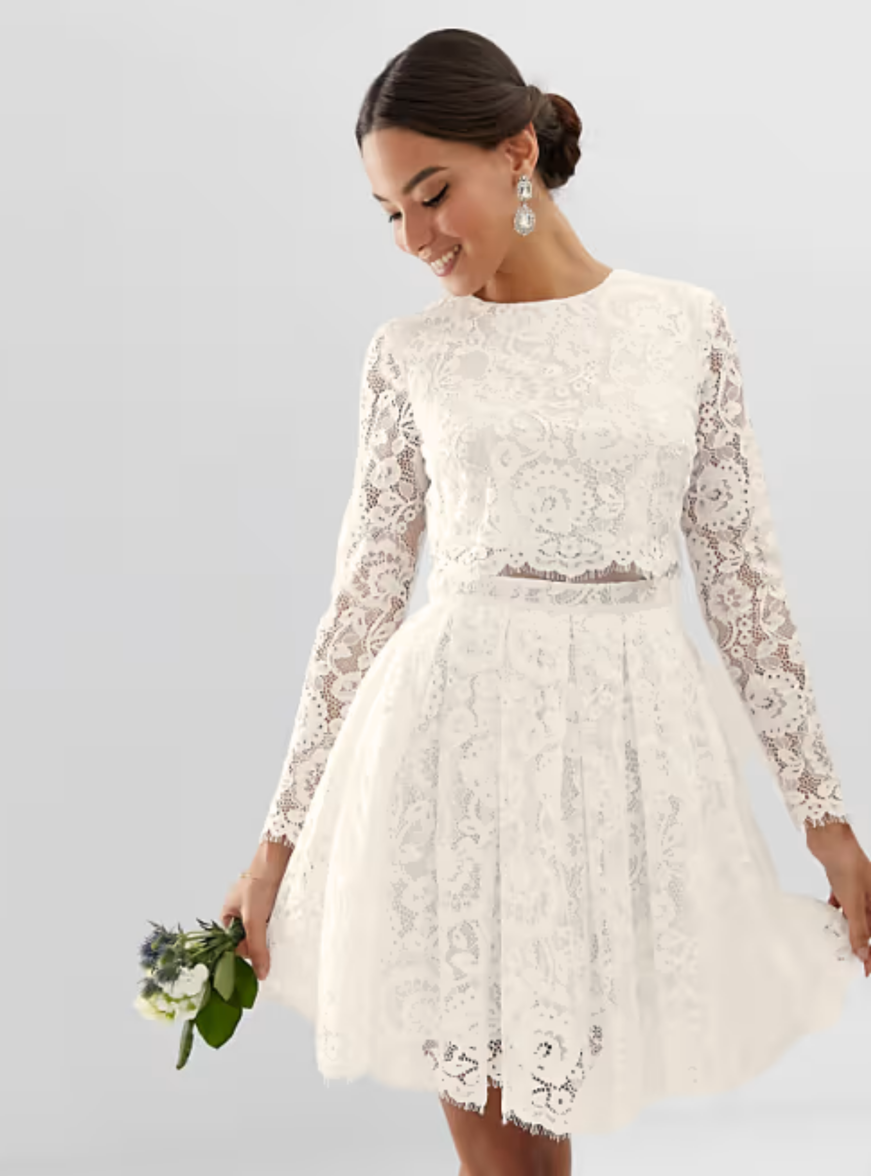 Ivory Lace Mini Dress