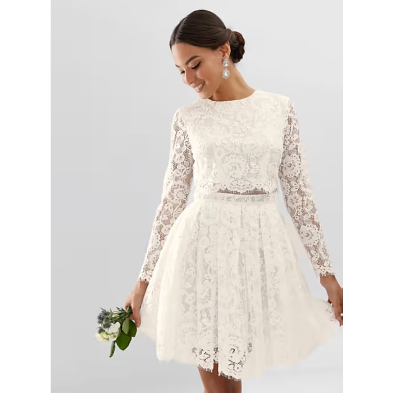 Ivory Lace Mini Dress