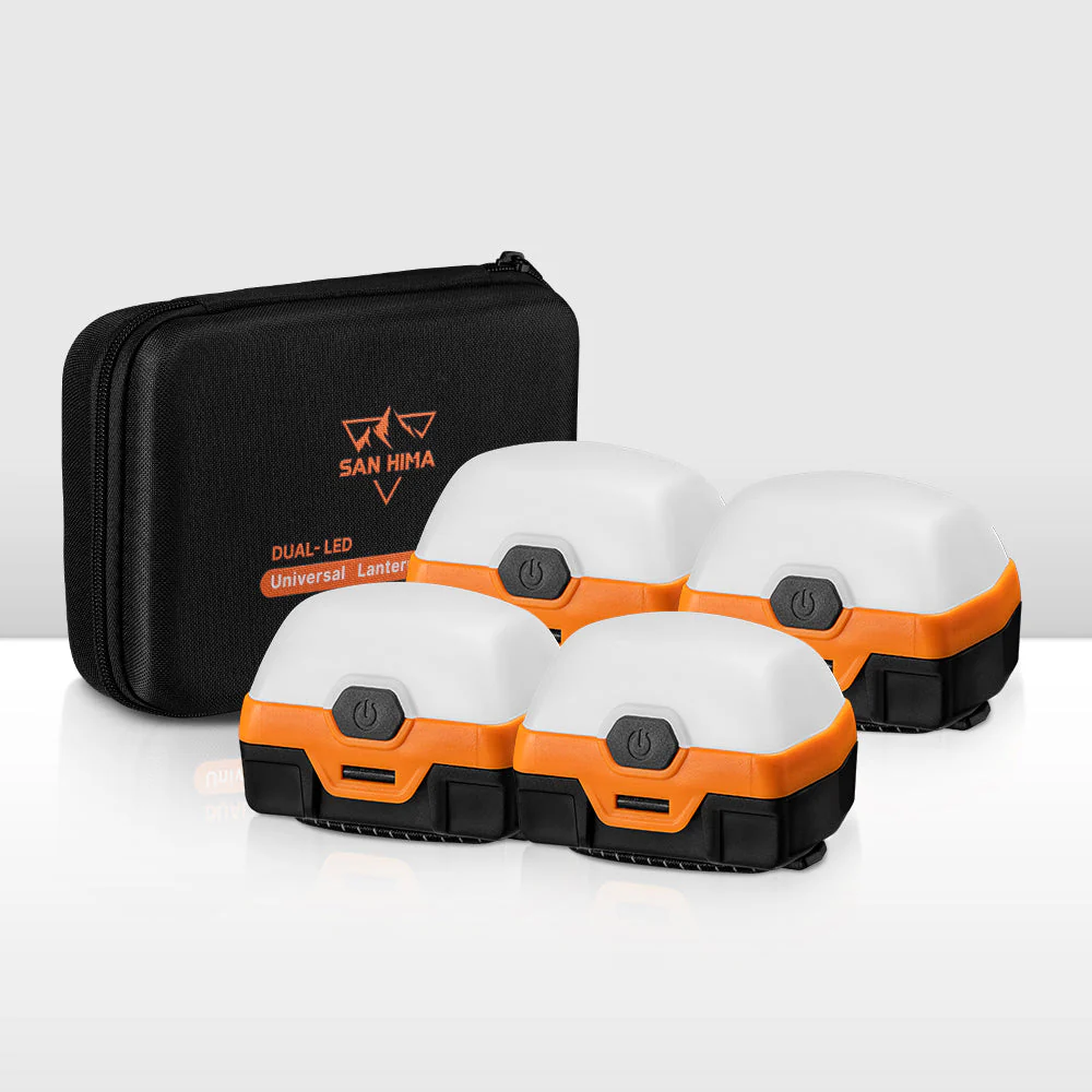 4x LED Lantern Camp Lights Dual Colour with Inbuilt Lithium Battery