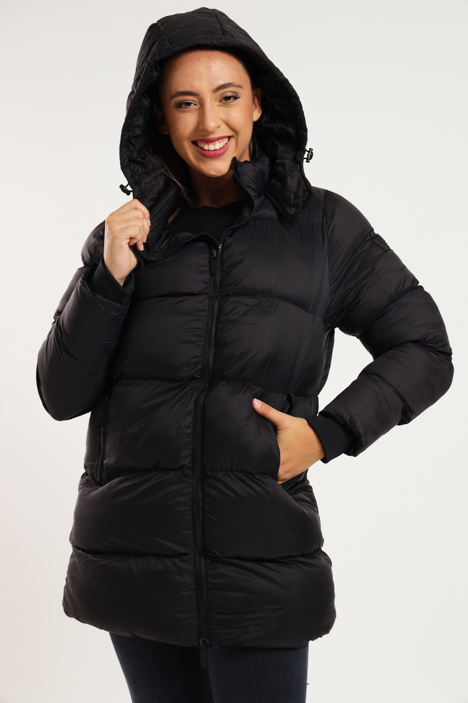 60% off on Lily Luxe Ladies Long Hooded Jacket | OneDayOnly