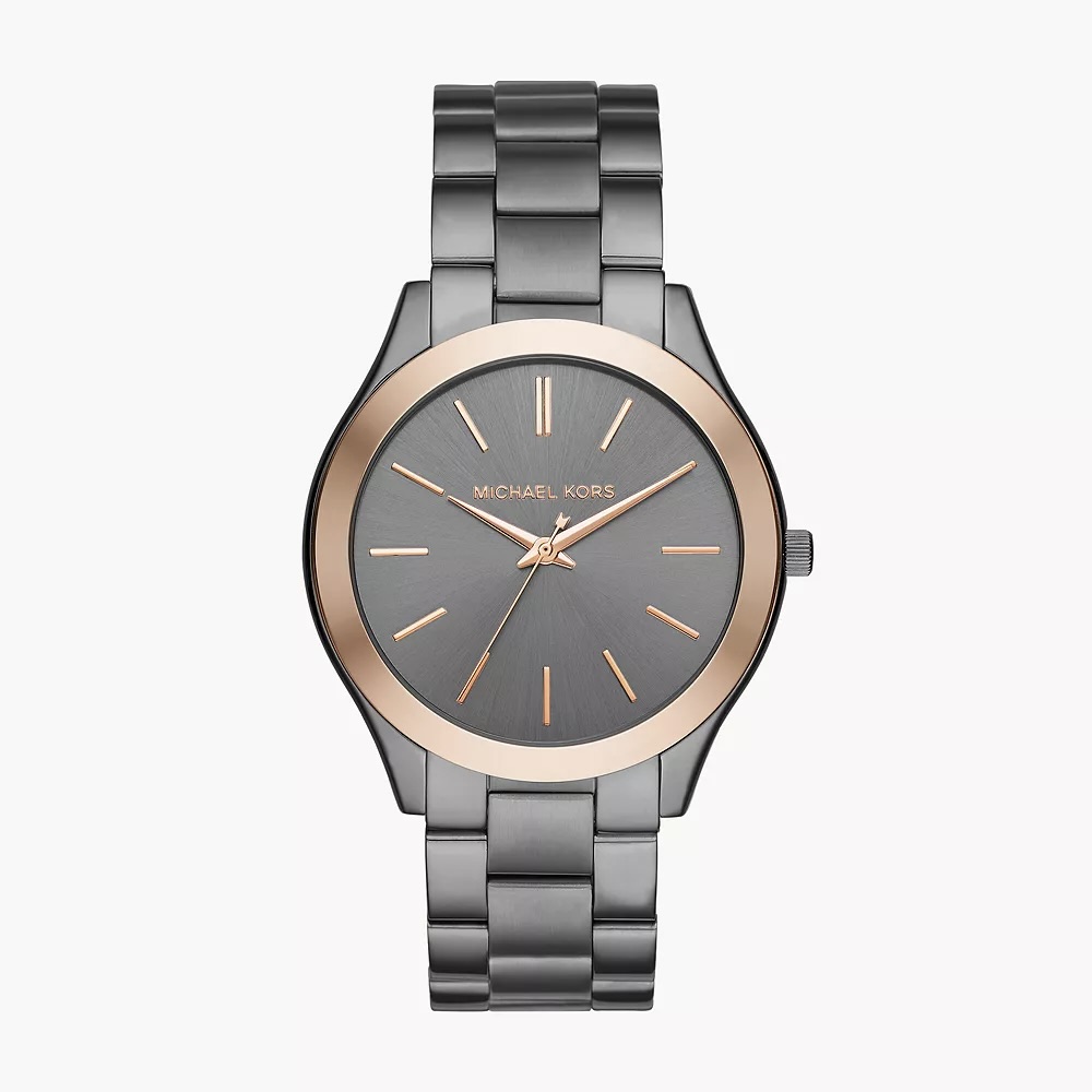 Men's Slim Runway Gunmetal Three-Hand Watch