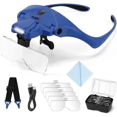 Rechargeable LED Magnifier Headset