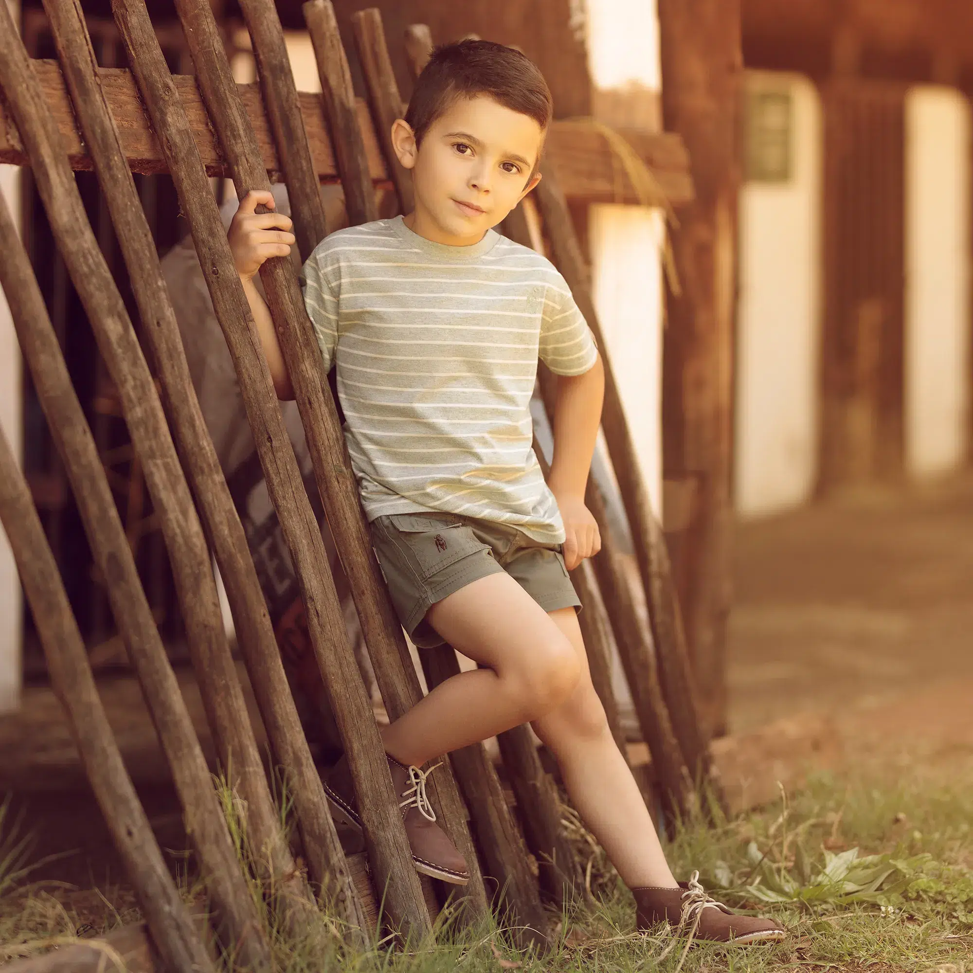 Stripe Green & Stone