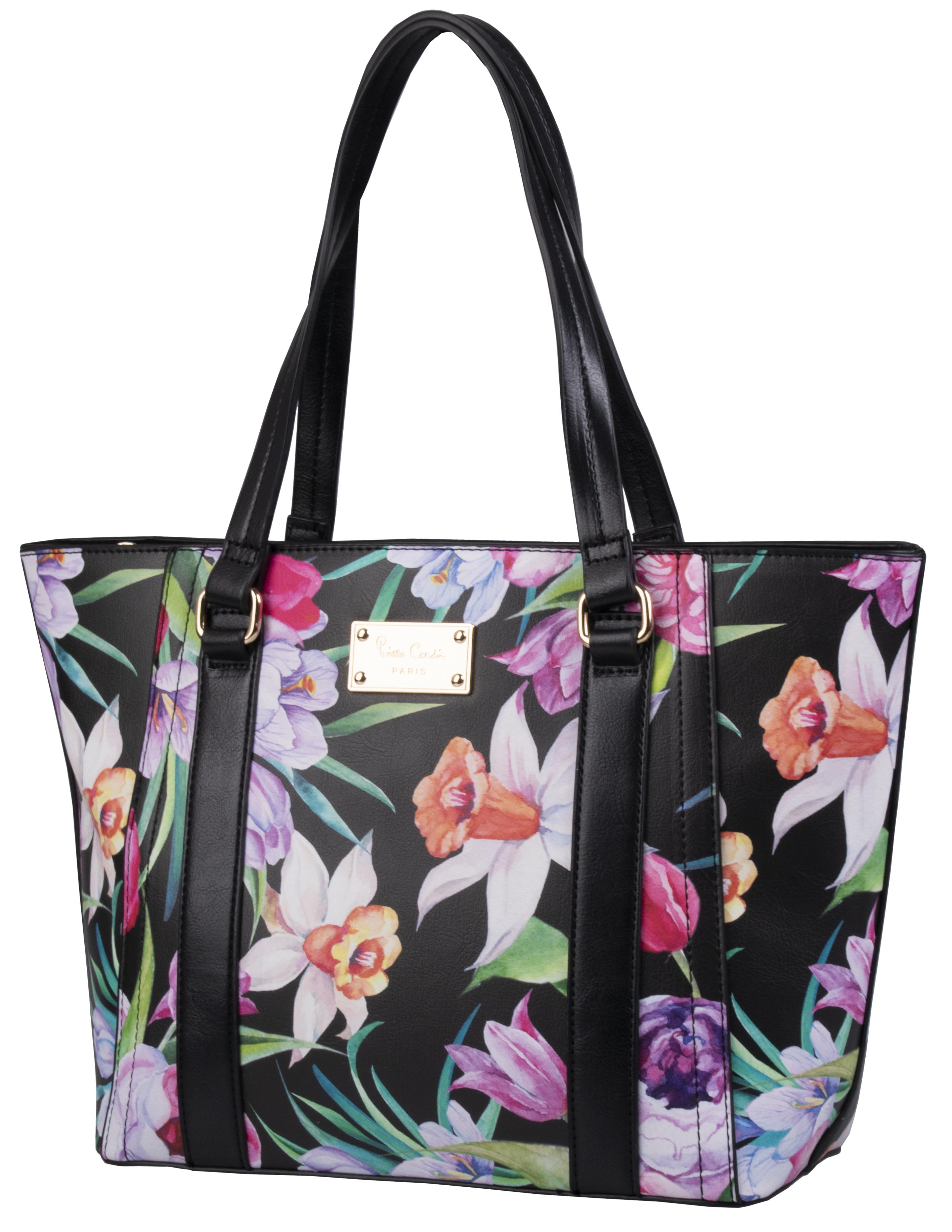 Aaliyah Black Floral Tote Bag