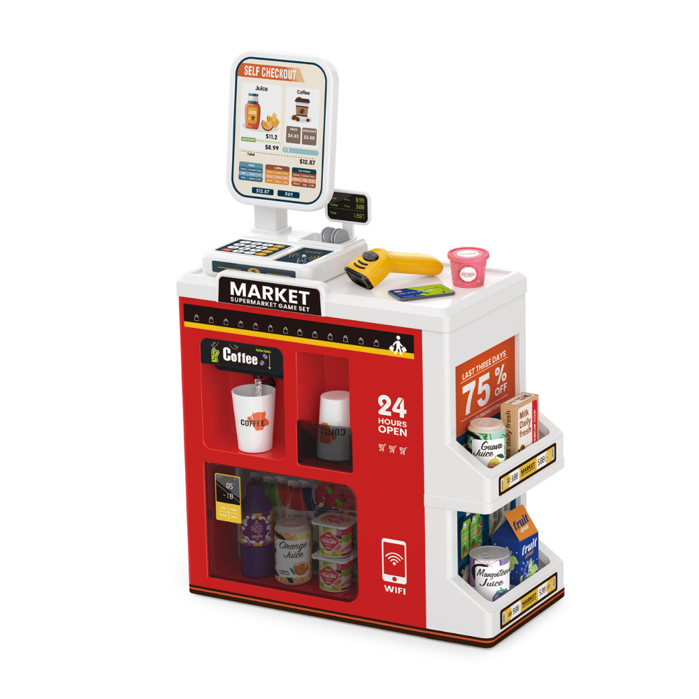 47-Piece Pretend & Play Grocery Store with Lights & Sound Effects