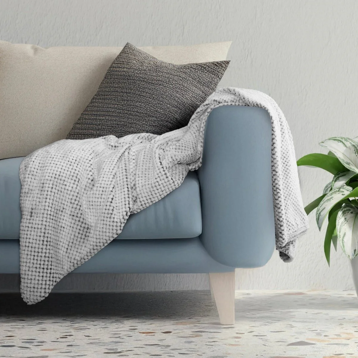 Waffle Weave Fleece Throw