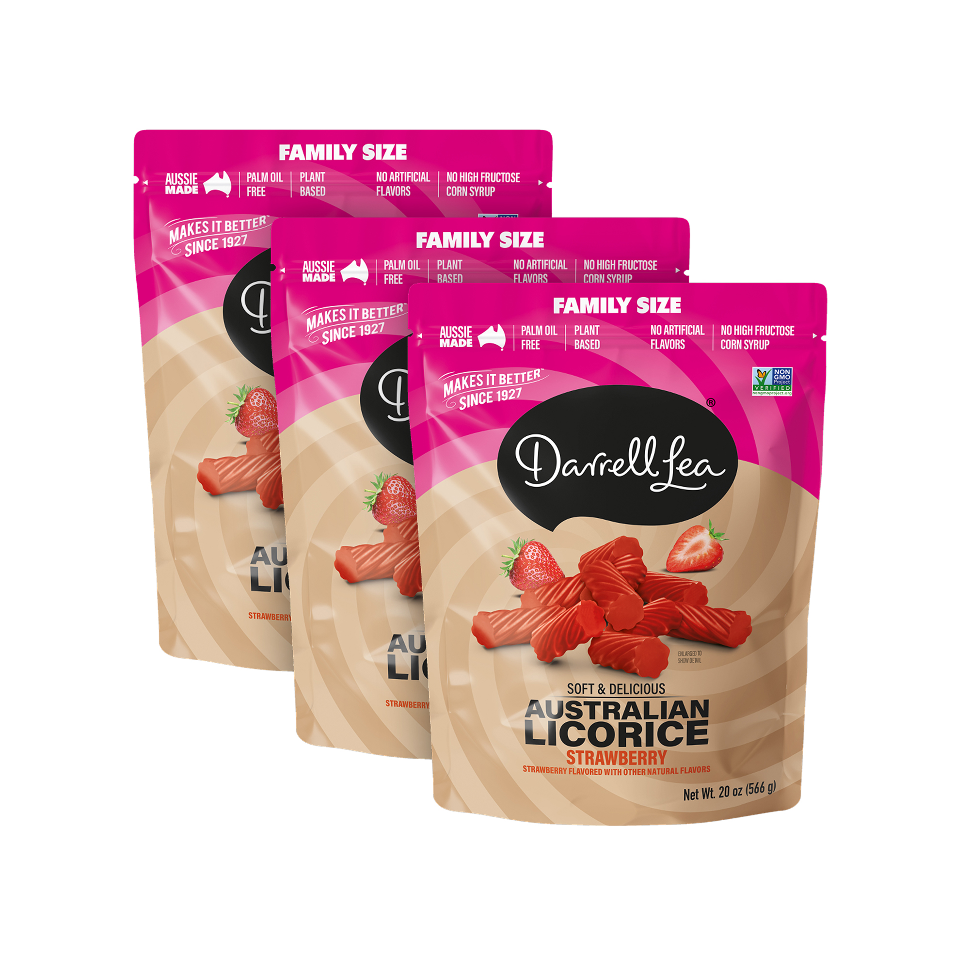 3x 200g Soft Australian Flavoured Licorice
