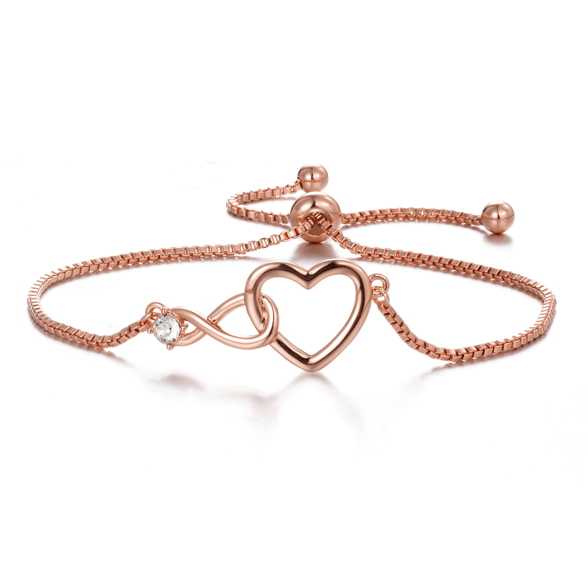 Rose Gold Valentina Infinite Love Bracelet with Swarovski Crystal