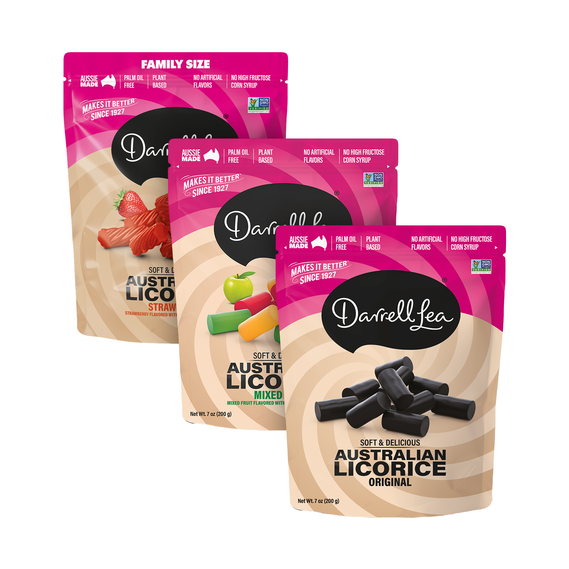 3x 200g Soft Australian Flavoured Licorice