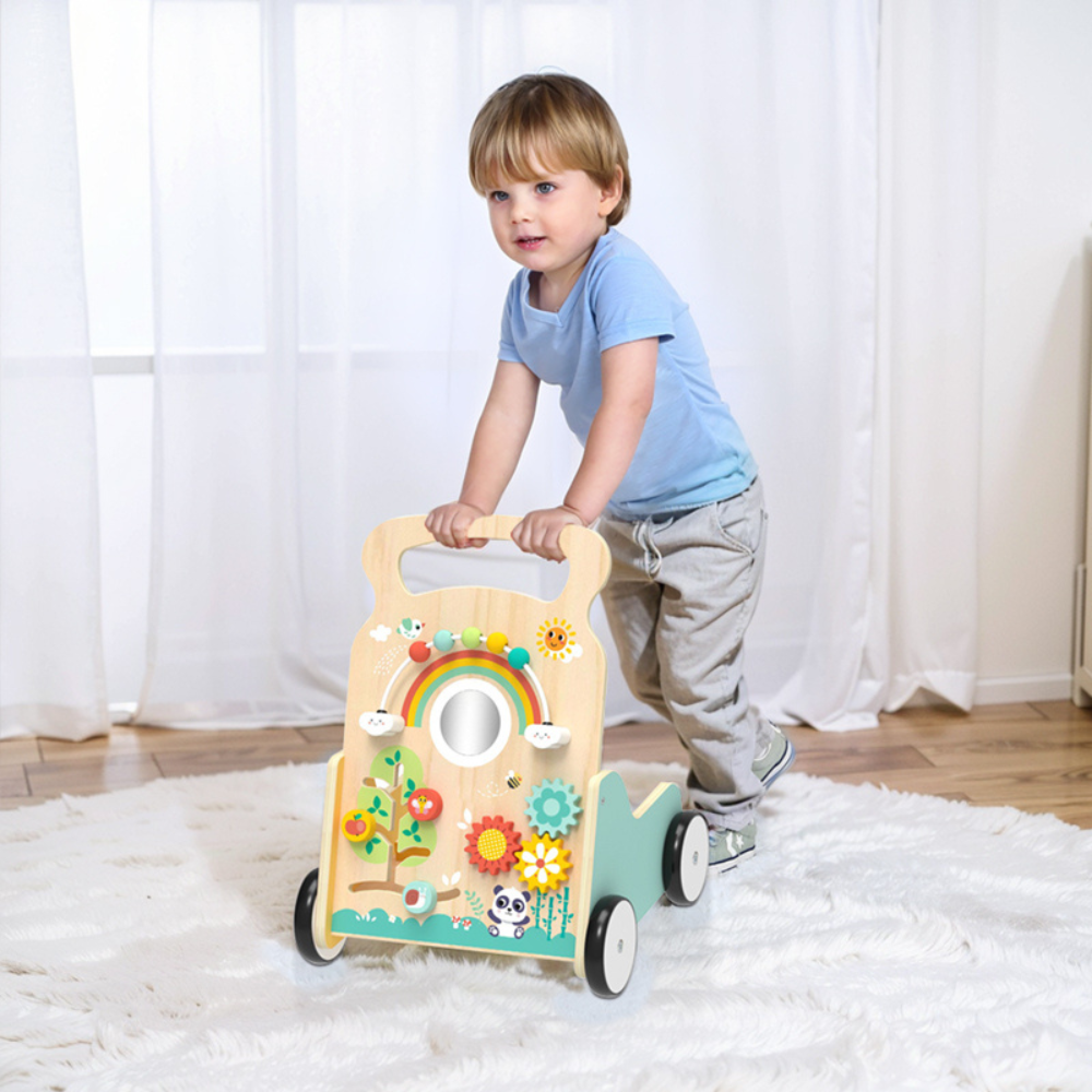 Multi-Activity Wooden Baby Walker