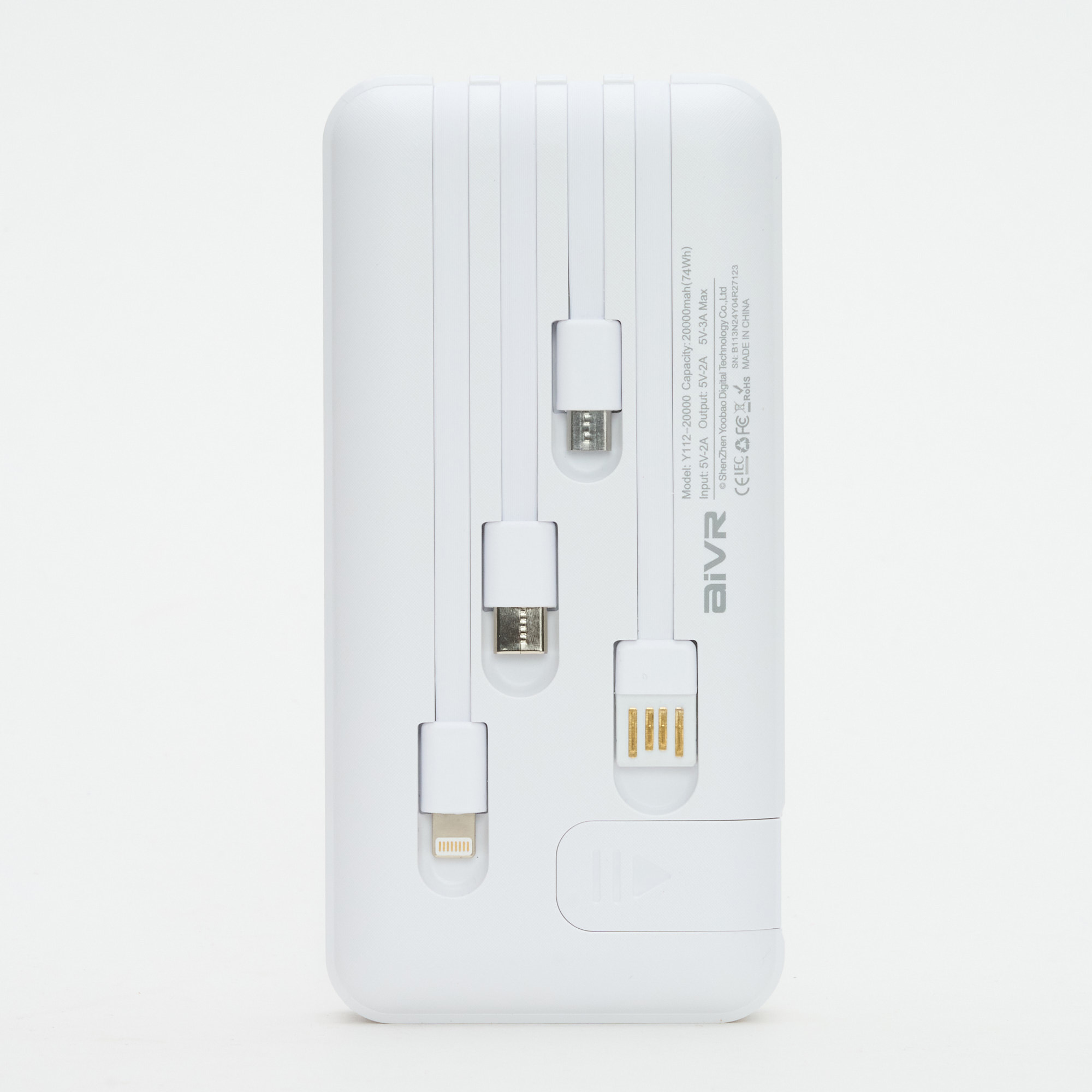 20000mAh 3A Power Bank with Cables