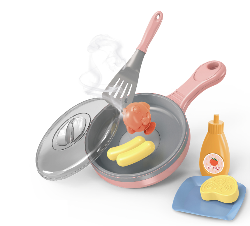 Pretend and Play Frying Pan Set with Lights, Sound & Food