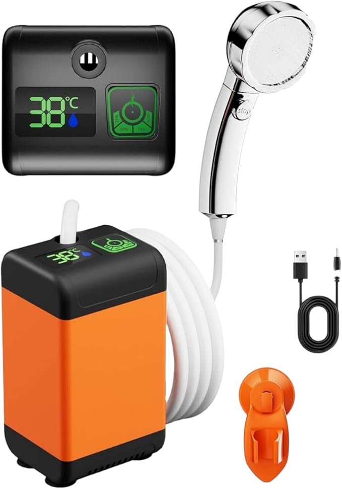 7600 mAh Portable Electric Shower with Digital Display