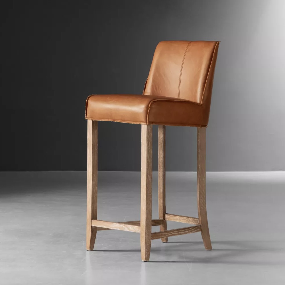 Full Grain Leather Bar Chair
