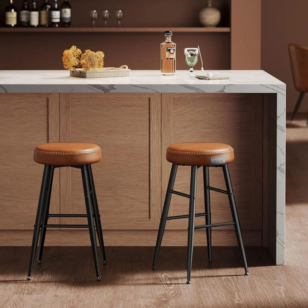 2x Modern Upholstered Bar Stools