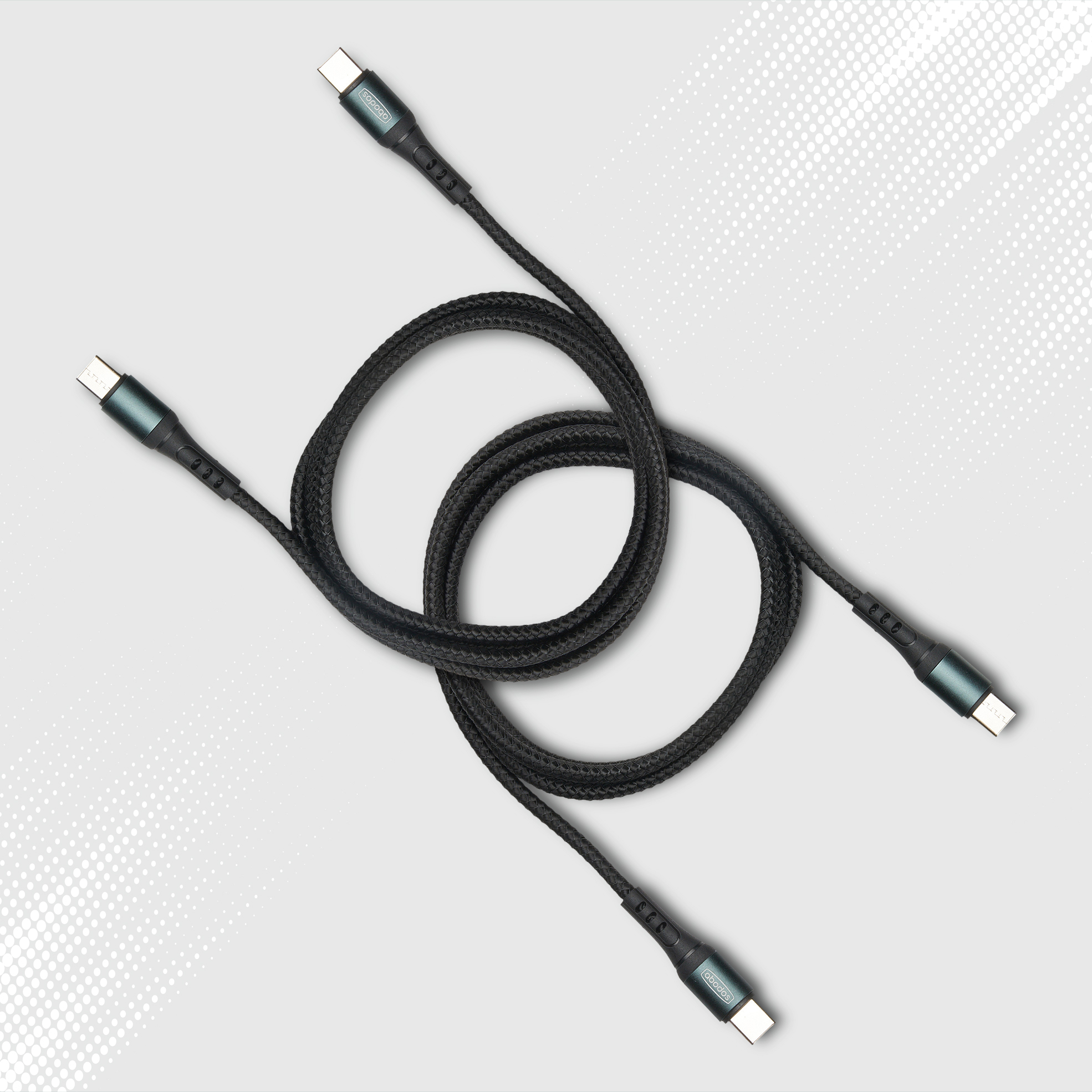 2x 1m Fast Charging Type-C to Type-C Cables
