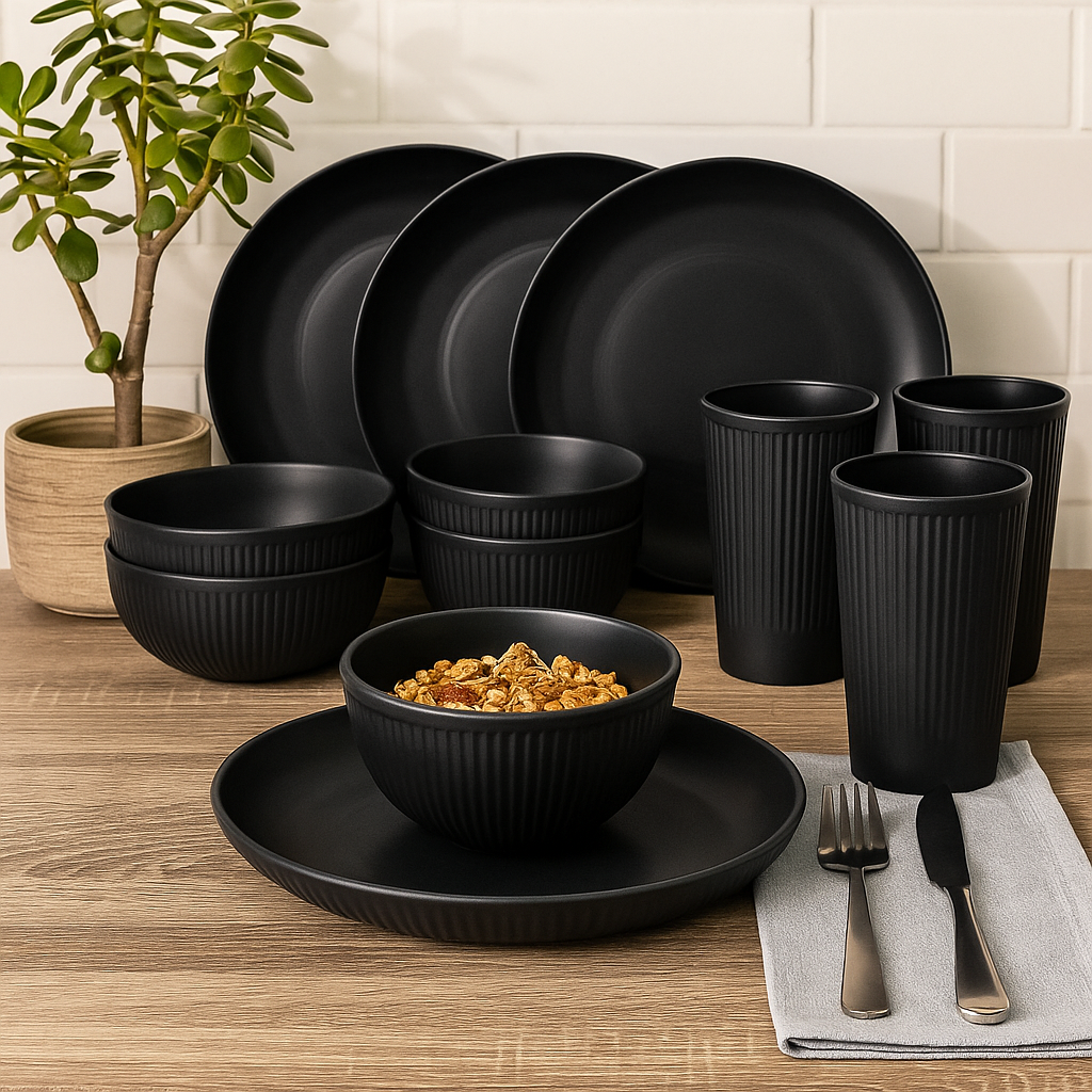 19-Piece Wheat Straw Dinnerware Set