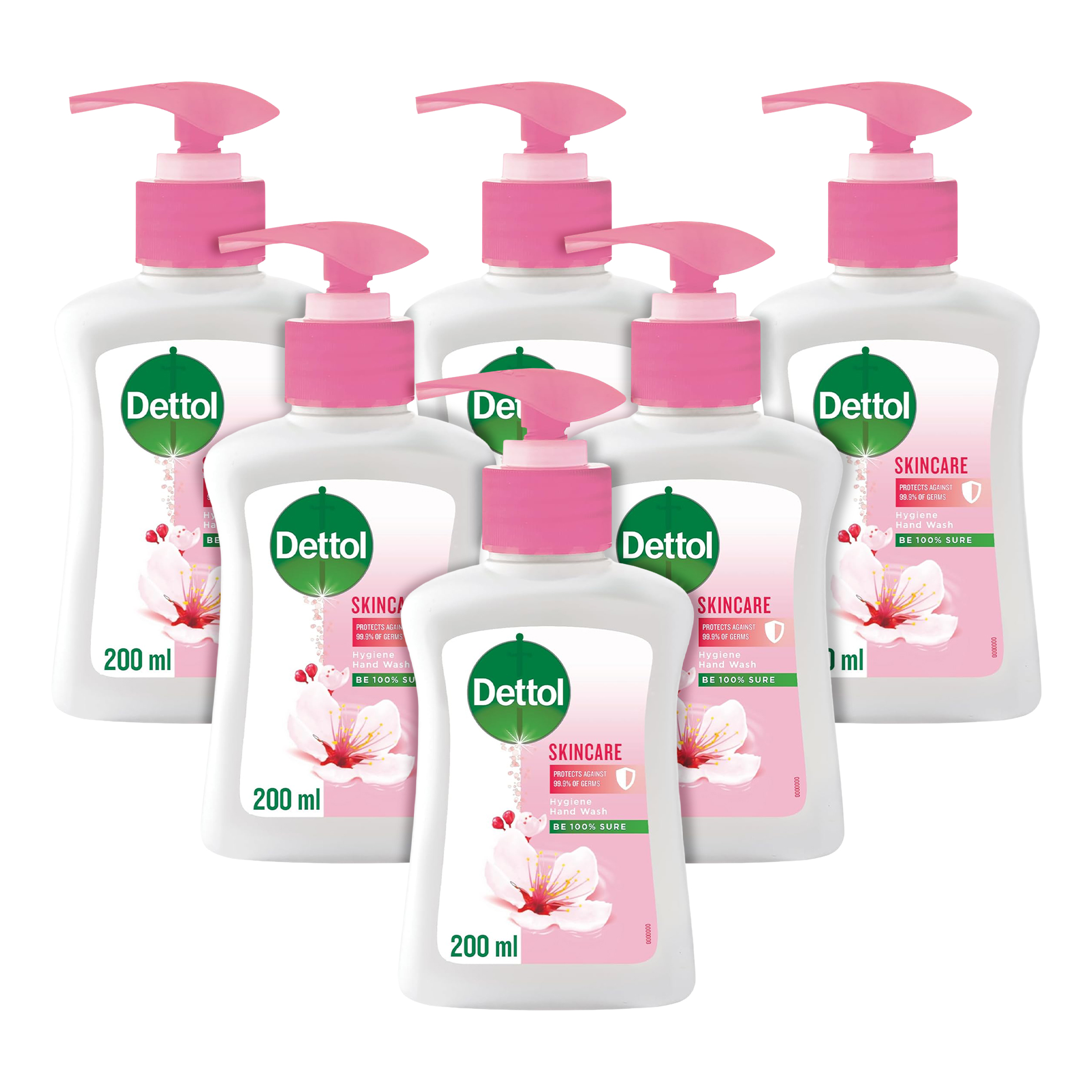 6x 200ml Liquid Hand Wash Pumps