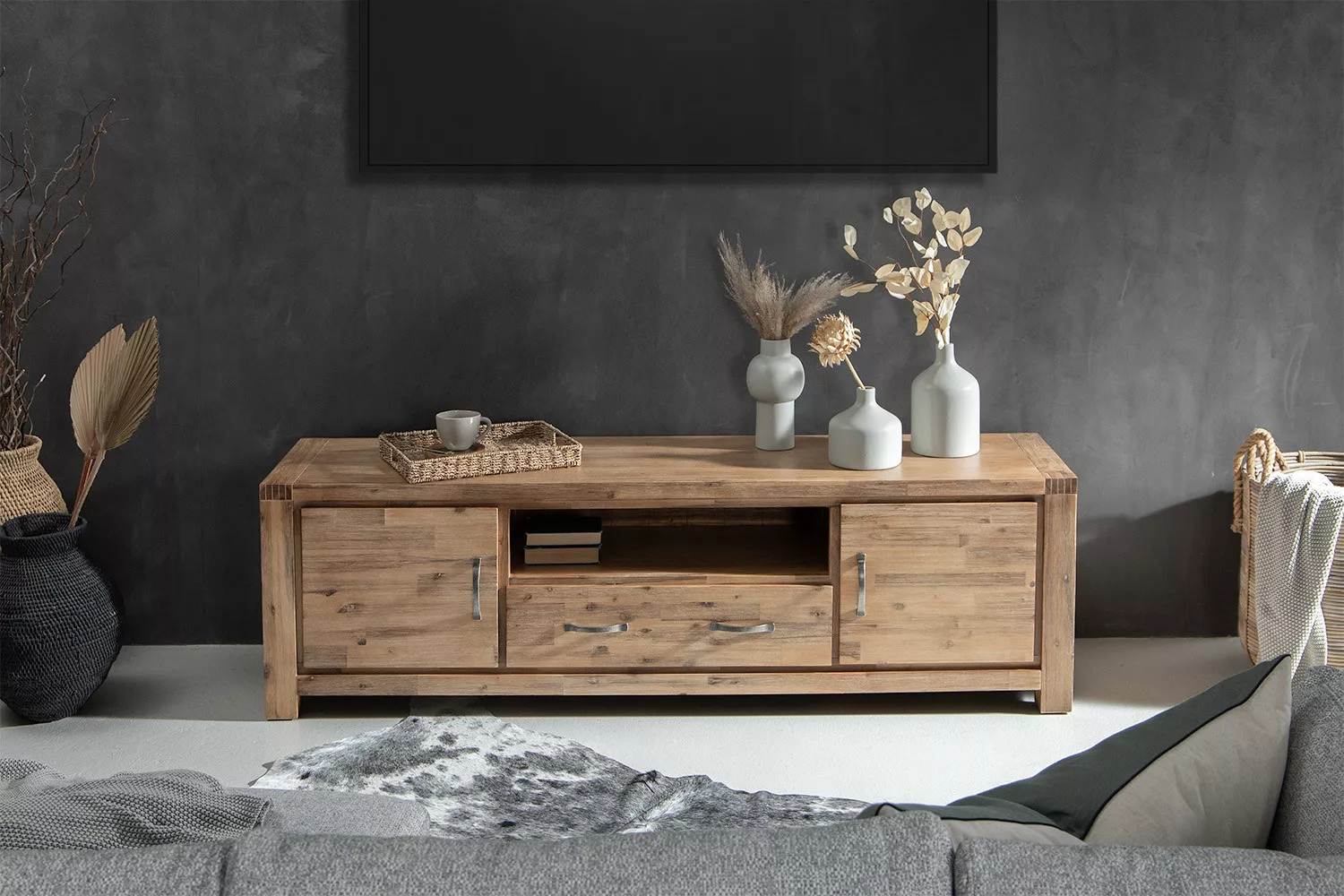 R4,000 off on Vancouver 2m Acacia Wood TV Stand | OneDayOnly