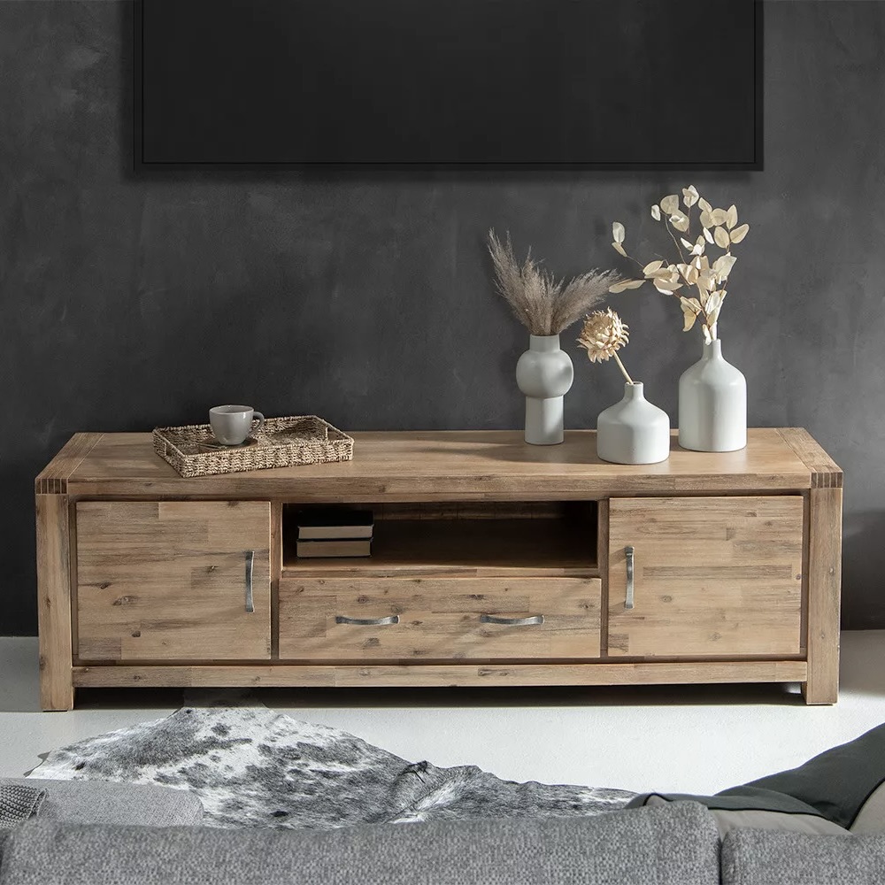 2m Acacia Wood TV Stand