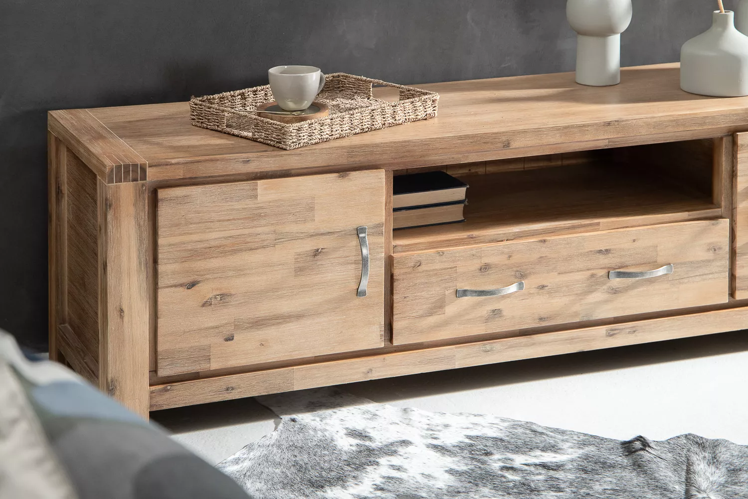 R2,000 off on Vancouver 2m Acacia Wood TV Stand | OneDayOnly
