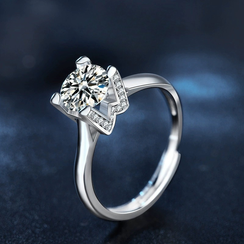 925 Sterling Silver 1ct Moissanite Lucienne Ring