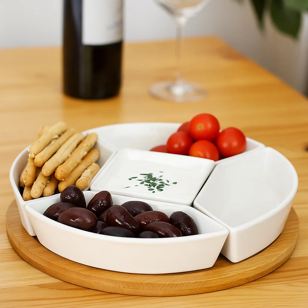 50% off on Bamboo Lazy Susan Snack Platter | OneDayOnly