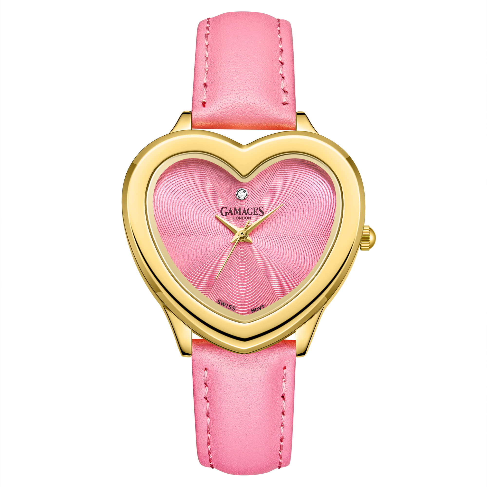 Ladies Pink Pure Heart Diamond Watch