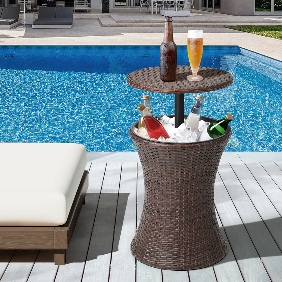 2-in-1 Outdoor Adjustable Table and Ice Cooler