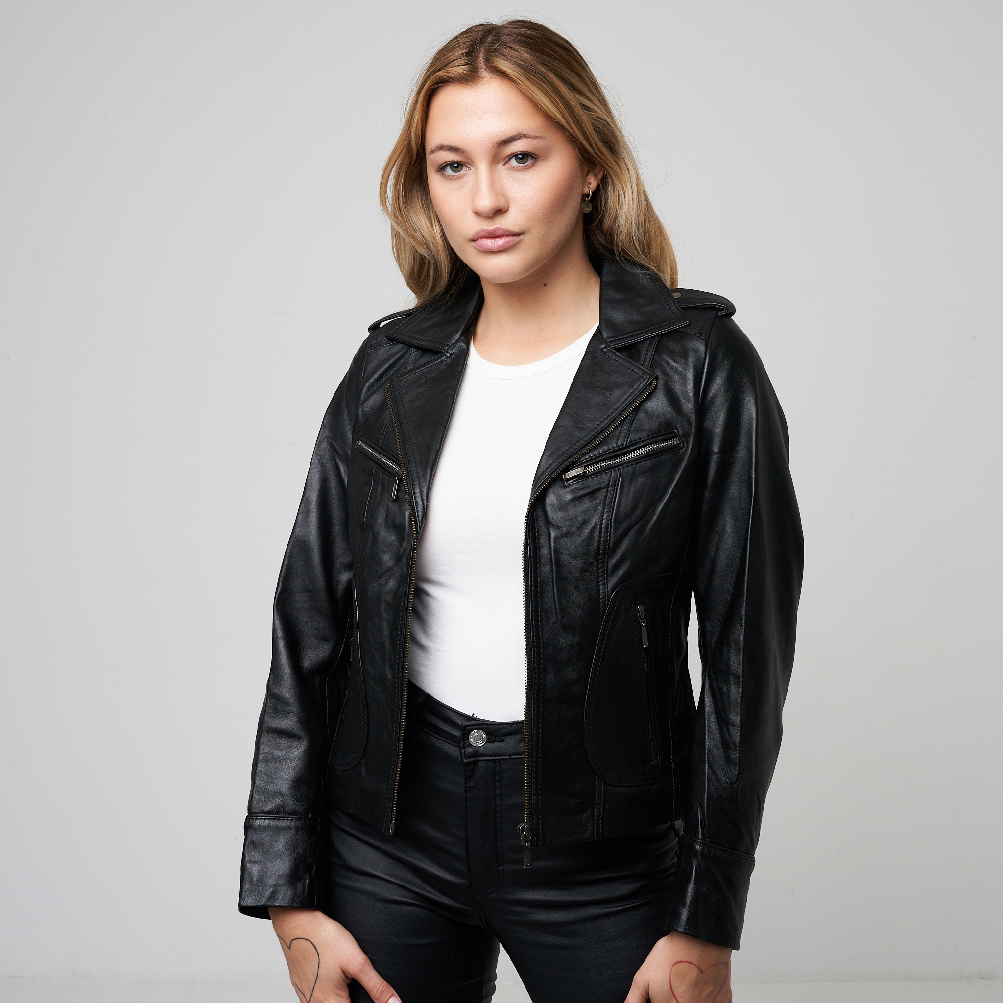 Black Lady Jane Biker Jacket - Ladies