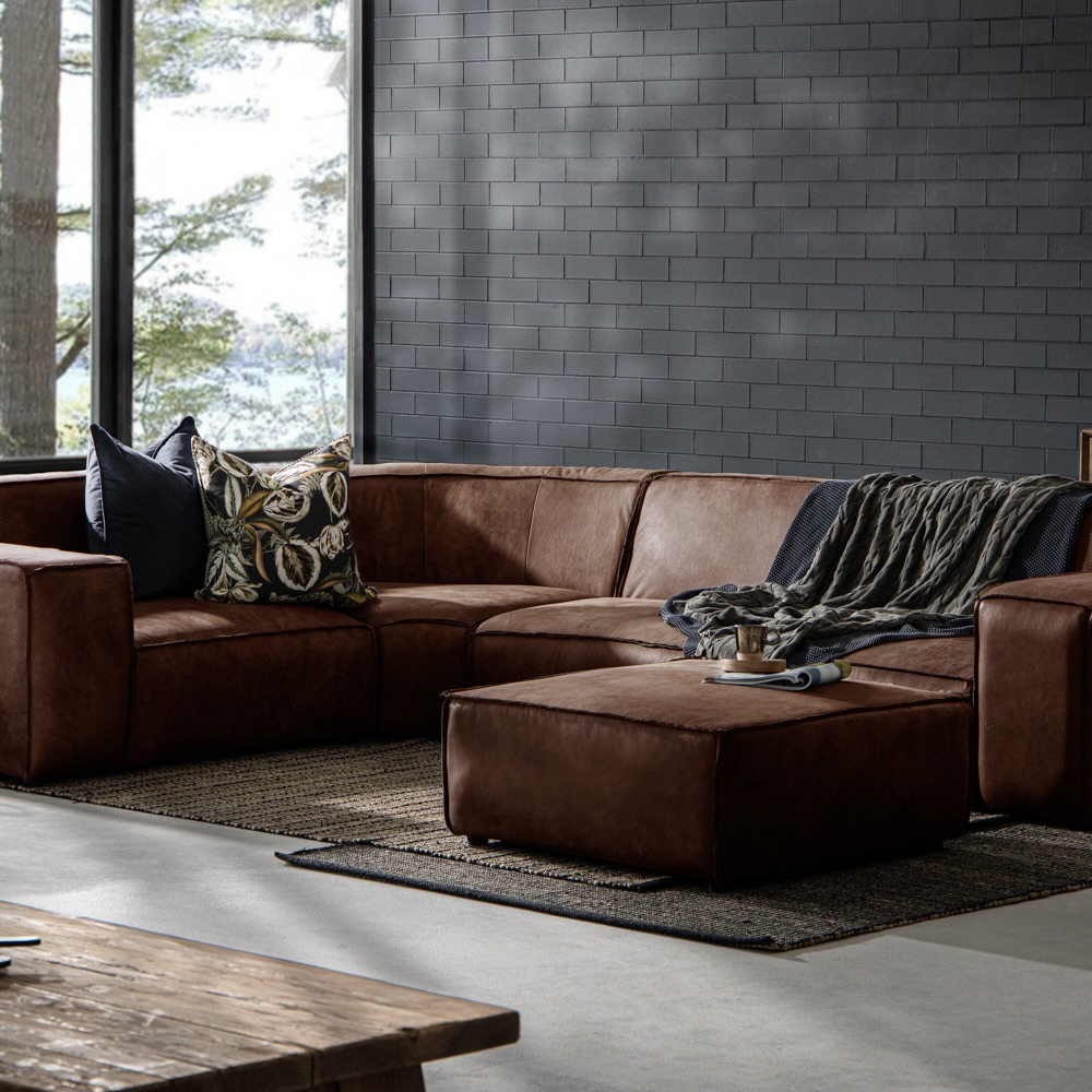 Modular Corner Couch with Ottoman