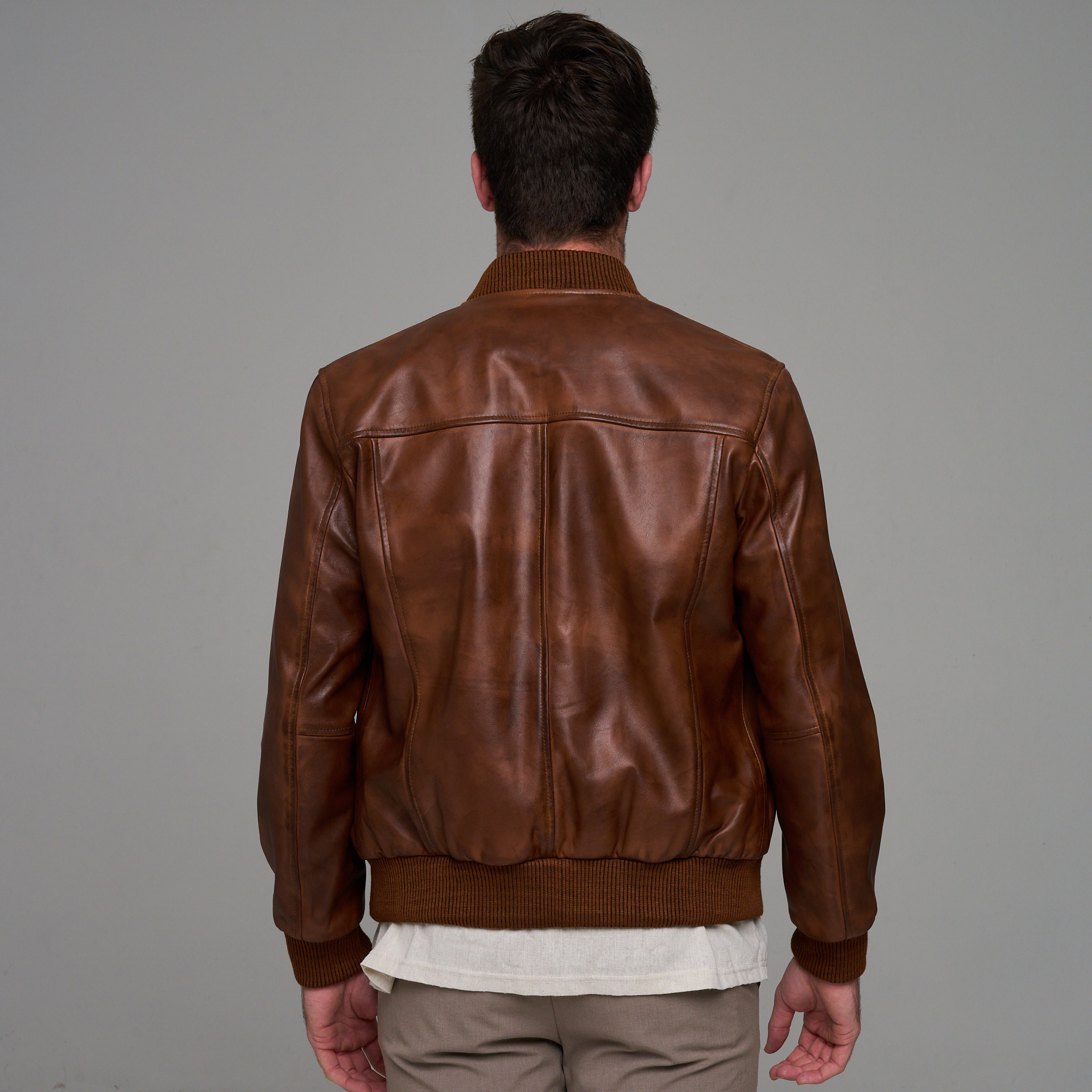 42% off on Men's Leather Bomber Jacket | OneDayOnly