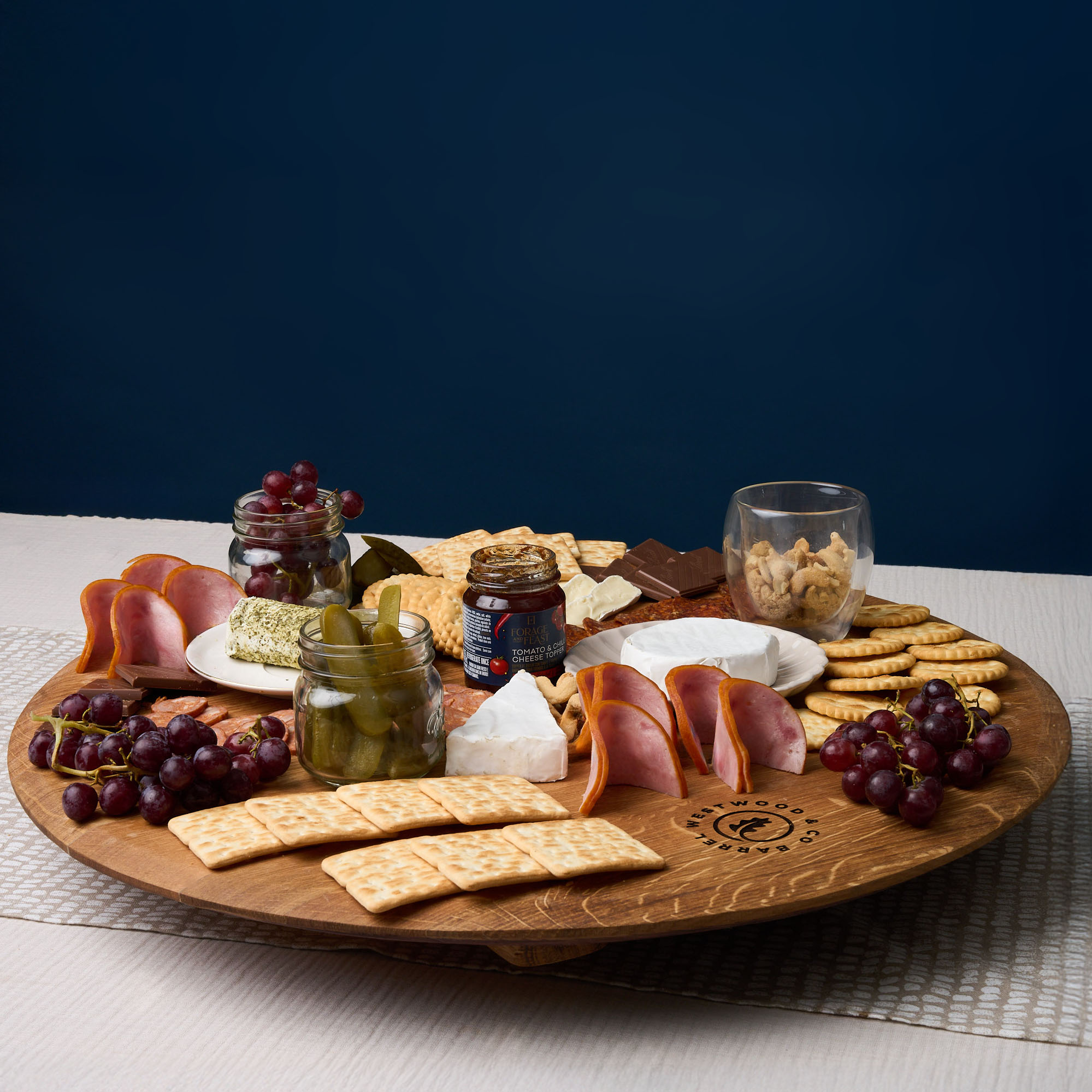 French Oak Lazy Susan Cheese Board
